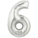 Silver Foil Number Balloon - 6